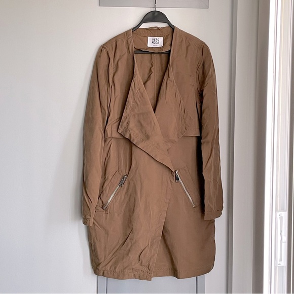 VERO MODA Tan Vmicon 3/4 Trench Coat - Picture 2 of 11